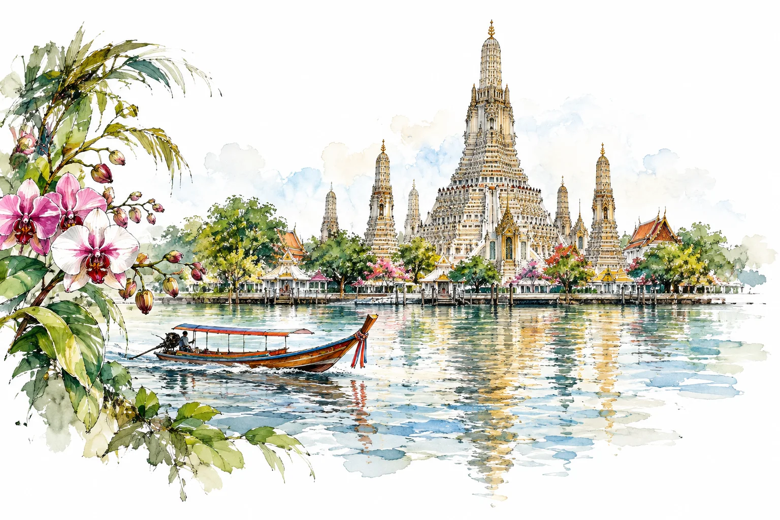 Bangkok, culture, beaches and food: illustrated Thailand journey